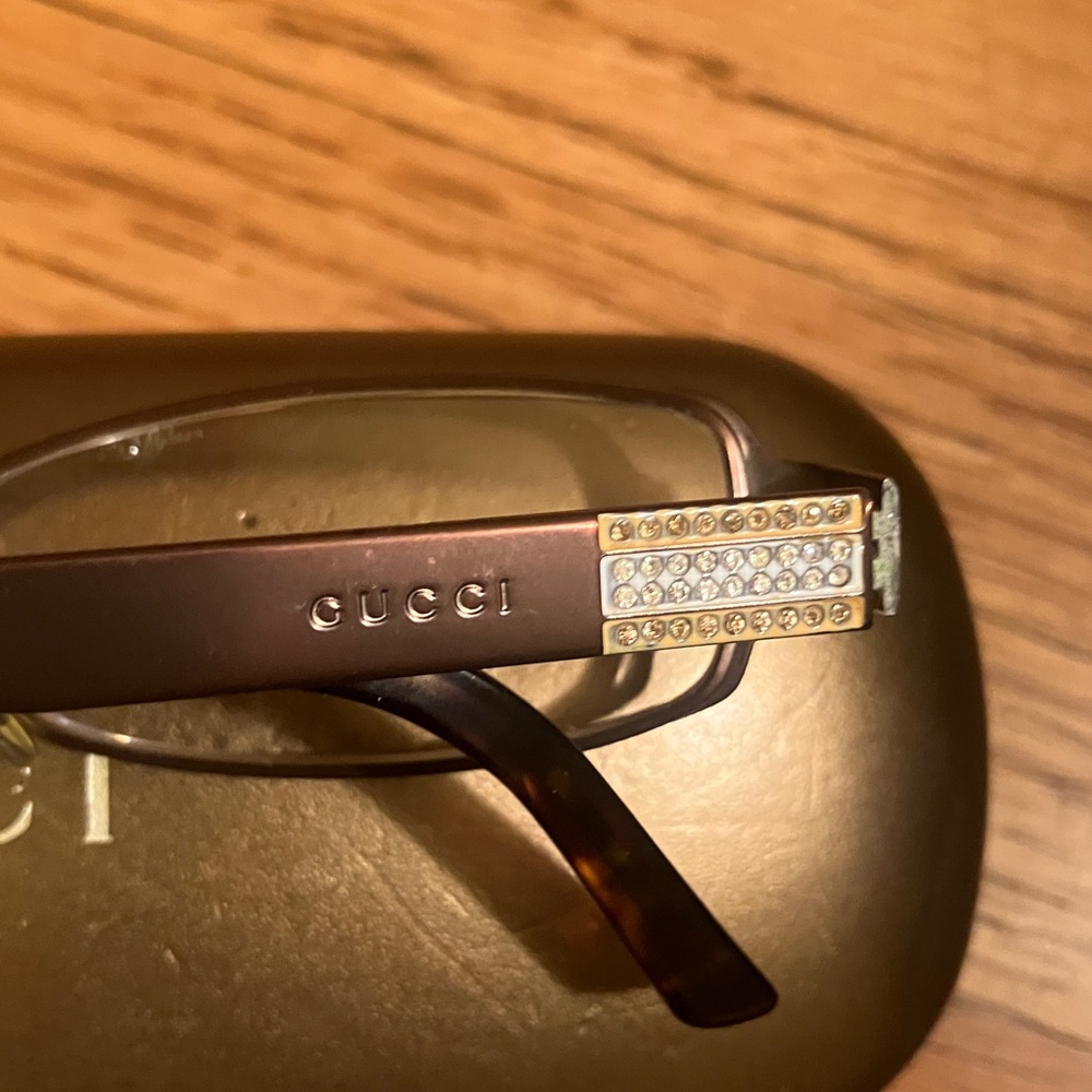 🎈🍃 GUCCI | GG 2769 / Strass Eyeglasses, Case & Box Bronze Italy - Picture 15 of 15